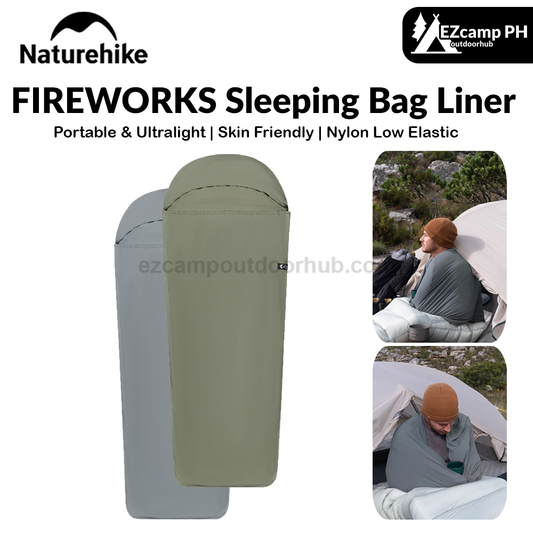Naturehike FIREWORKS Sleeping Bag Liner Portable Ultralight Skin Friendly Thermal Warm Summer Insert Velvet Lining Sleeping Bag 128g Nylon Low Elastic