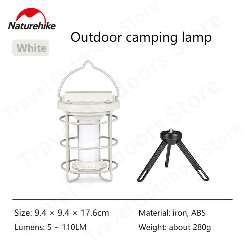 Naturehike Outdoor Camping LED Lantern Stepless Dimming Atmosphere Light Ambient Lighting Portable Hanging Tent Lamp IPX4 Waterproof USB Charging With Tripod Nature Hike