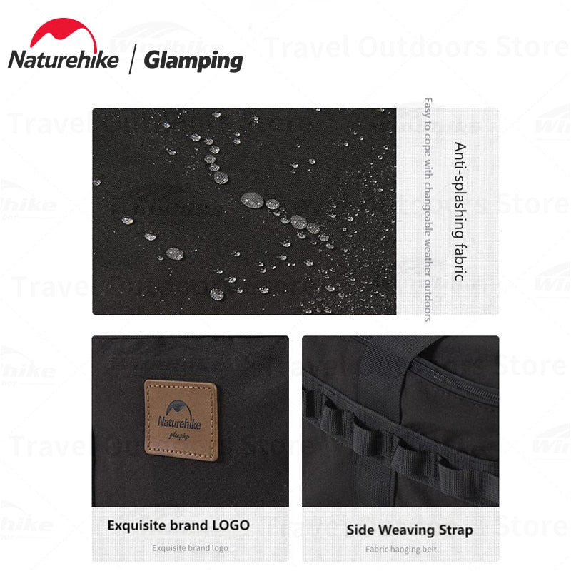 Naturehike PVC Storage Bag Outdoor Portable Lightweight Multipurpose 35L Picnic Toolbox Black Waterproof Kitchenware Storage Box Storage Box Camping