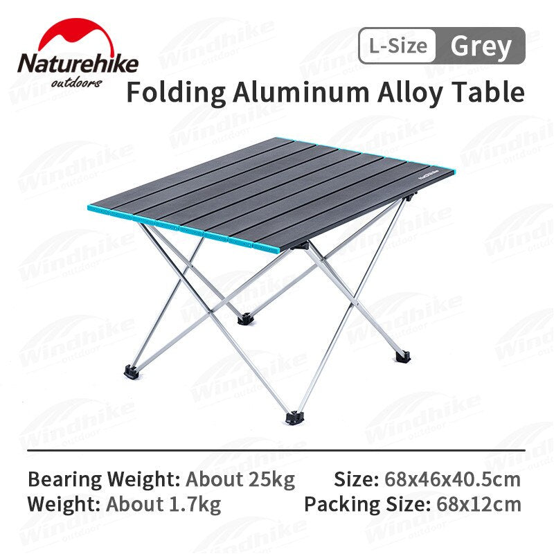 Naturehike FT08 Ultralight Camping Table Portable Folding Outdoor Aluminum Mini Small Large Foldable Camp Heavy Duty Hiking Backpacking Table