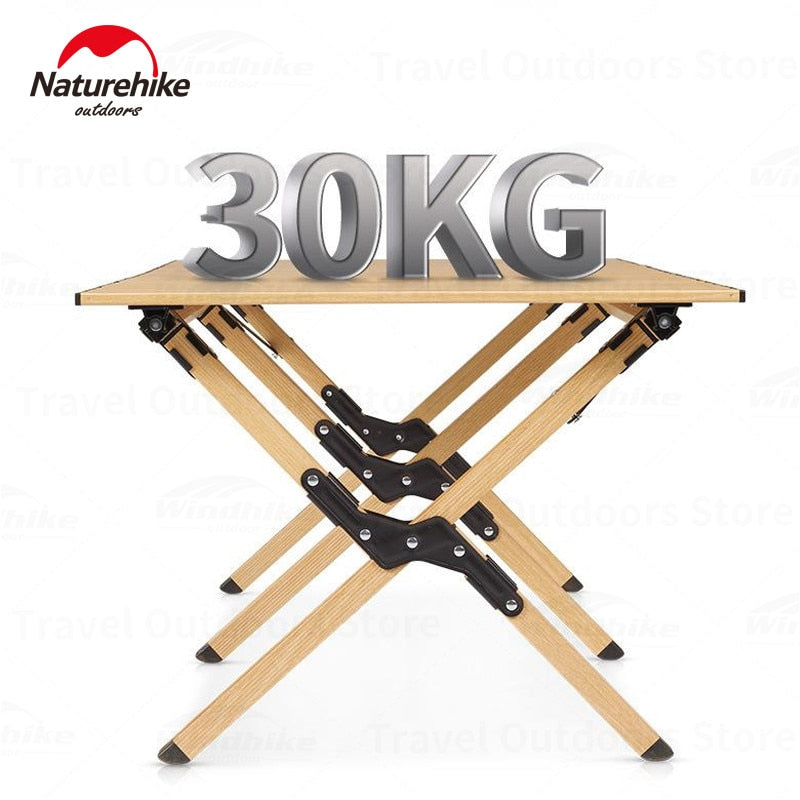 Naturehike Aluminum Alloy Egg Roll Table 3-Sizes Small Medium Large Ultralight 6063 Aluminum Alloy Outdoor Black Oak Color Picnic BBQ Foldable Table 30kg Max Load with Storage Bag Nature Hike