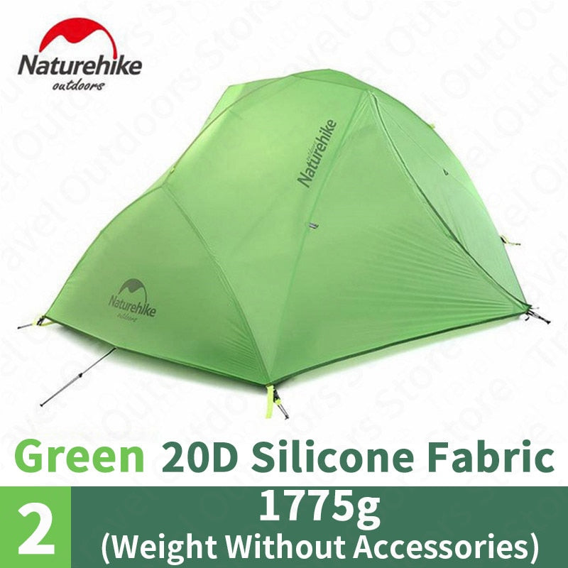Naturehike STAR River 2 Series Ultralight 2 Person Camping Tent Upgraded Version 20D 210T with MAT Waterproof Outdoor Portable Hiking Backpacking