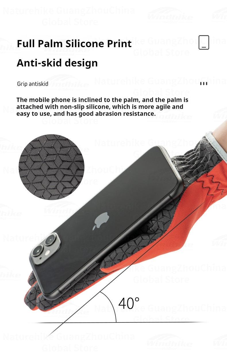 Naturehike Non-Slip Gloves Portable Unisex Outdoor Sunscreen Thin Touch Screen Breathable Gloves For Running Sports Hiking Mountaineering