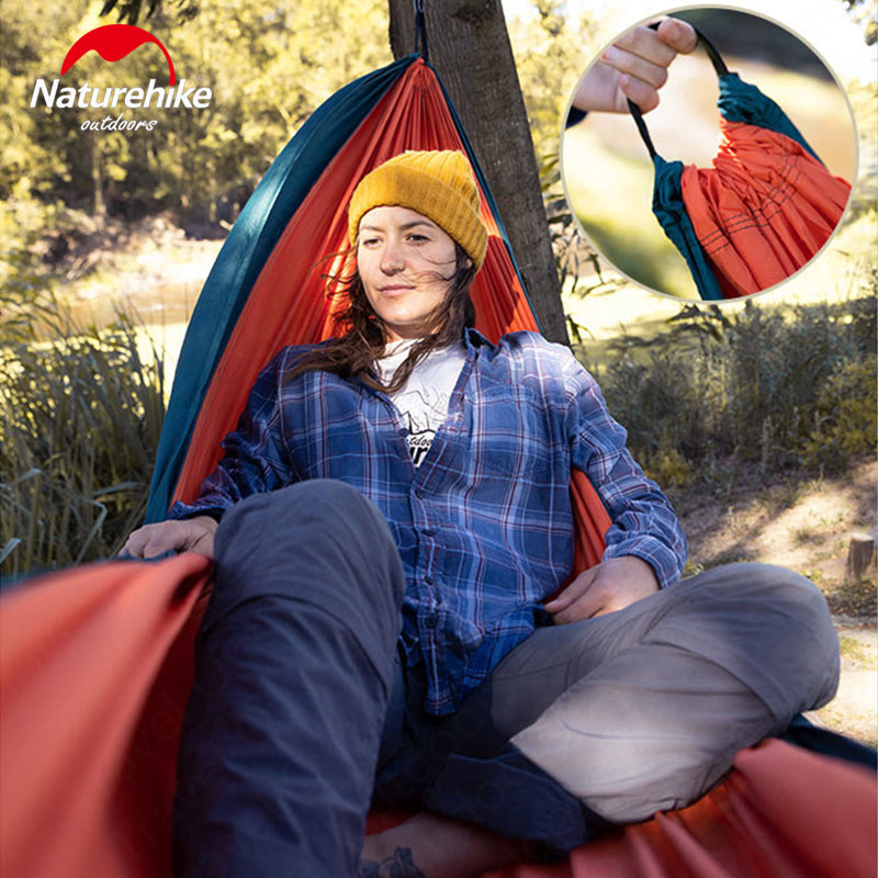 Naturehike LONE BOAT Ultralight Swing Hammock Series Upgraded 1 and 2 Person Adult & Children Tree Hanging Bed Camping 180kg Max Load 240T Nylon