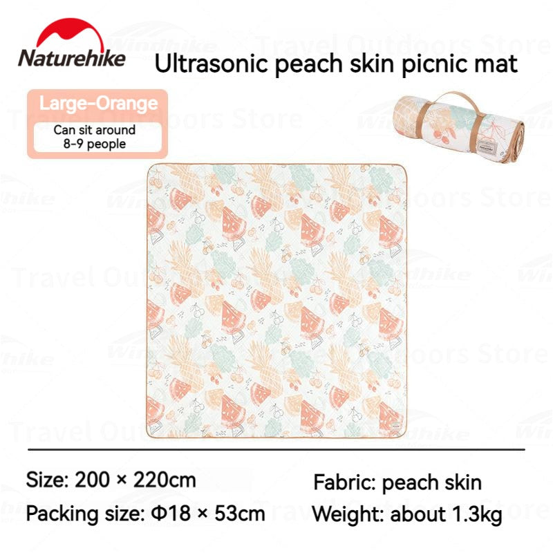 Naturehike Ultrasonic Peach Skin Picnic Mat Portable Large Area Picnic Mattress Waterproof Park Outing Mat Outdoor Spring Summer Camping Mat