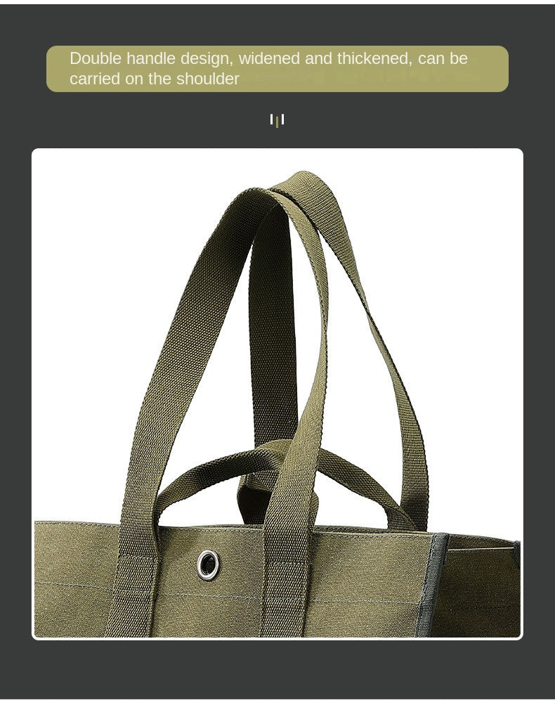 Campingmoon BC-400 Large Canvas Firewood Bag Portable Foldable Carrying Storage Bag Outdoor Camping Equipment Tools Utensils Fire Wood Bag Heavy Duty