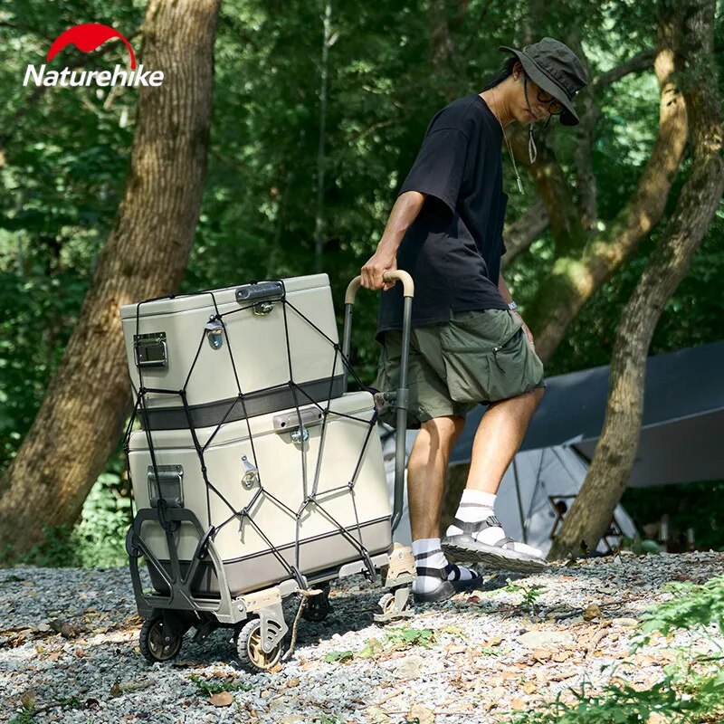 Naturehike Trolley Elastic Net Mesh Pocket 8 Hook Design High Elasticity Cart Wagon Harness Ultralight 557g Car Trunk Rubber Net with Storage Bag