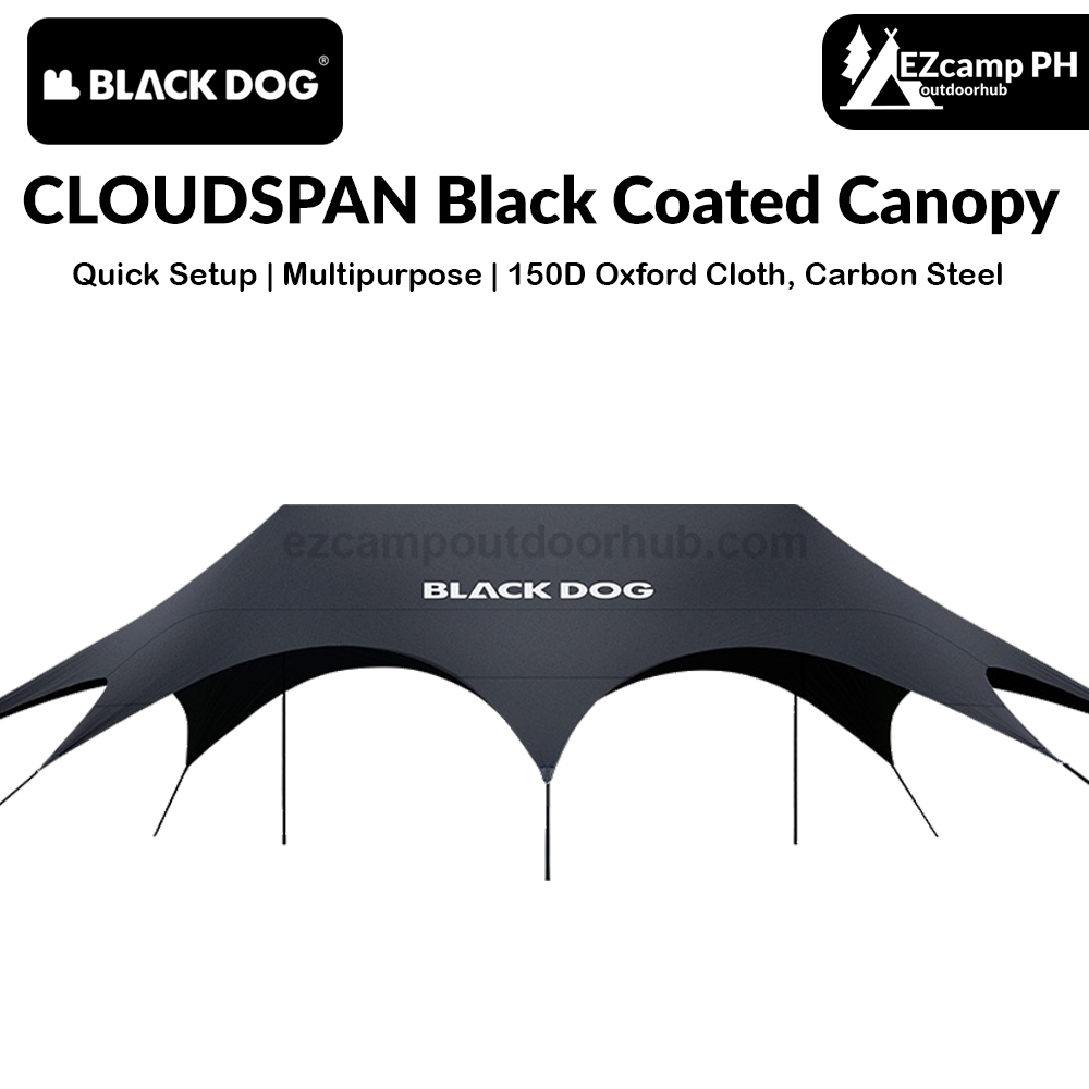 BLACKDOG CLOUDSPAN Black Coated Canopy Portable Multipurpose 26㎡/60㎡ Quick Setup Awning Arched Design Large Sunshade Sun Shelters Tent UPF21000 Waterproof Camping Party Travel