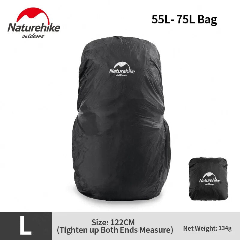 Naturehike Backpack Rain Cover Portable Lightweight 35-75L Dustproof Waterproof Backpacks Cover Nylon Fabric Riding Cycling Mountaineering Travel Camping Hiking Trekking Original Nature Hike