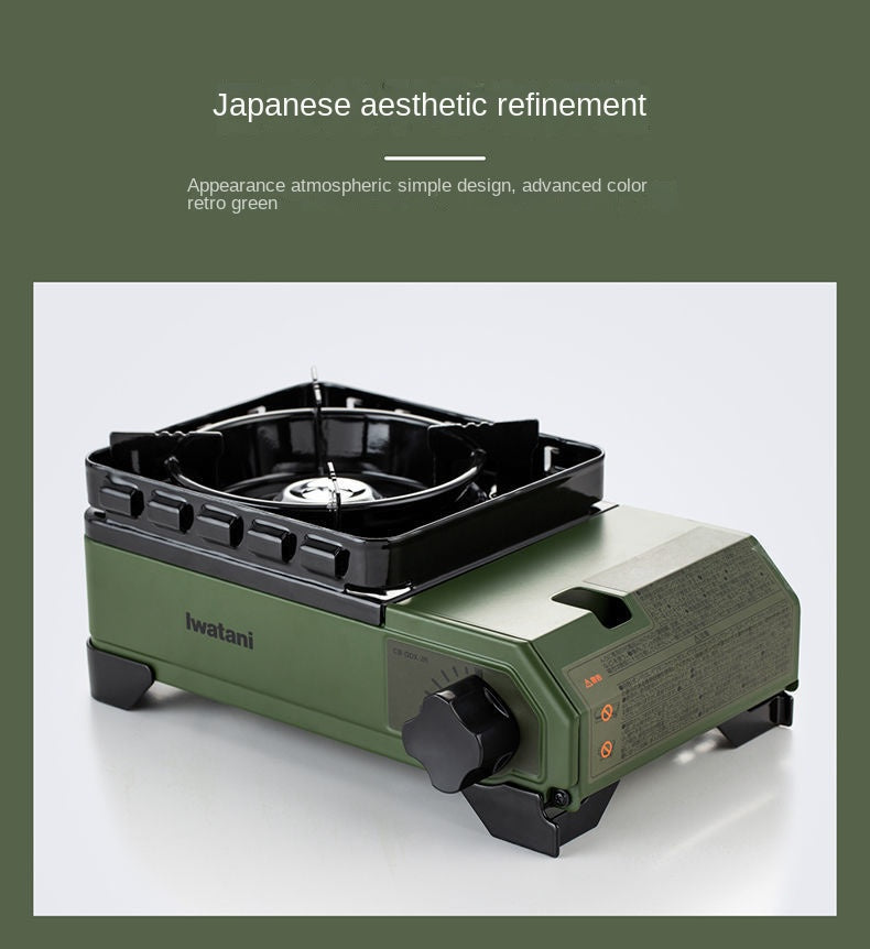 Iwatani Tough Maru Jr. Outdoor Stove Portable Butane Canister Cassette Stove With Double Integrated Windshield And Storage Case