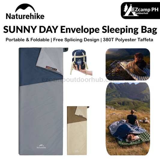 Naturehike SUNNY DAY Envelope Sleeping Bag Portable Lightweight Multipurpose Breathable Spliceable Skin-Friendly Quilt Waterproof