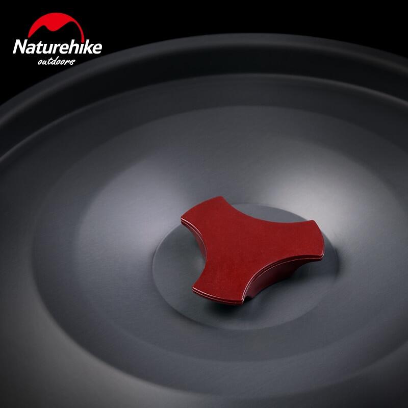 Naturehike 4L Camping Pot Outdoor Portable Ultralight Hanging Picnic Pot Set Hook Hang Tripod 4-6 Person Cookware Tableware Utensils Aluminum Alloy