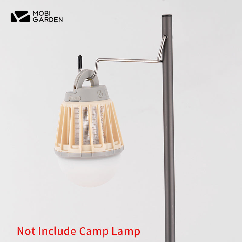 MOBI GARDEN Ultralight Folding Black Light Pole Outdoors Portable Lamp Shelf Aluminum Alloy Table Lighting Lamp Holder Bracket Hook Shelf Tent
