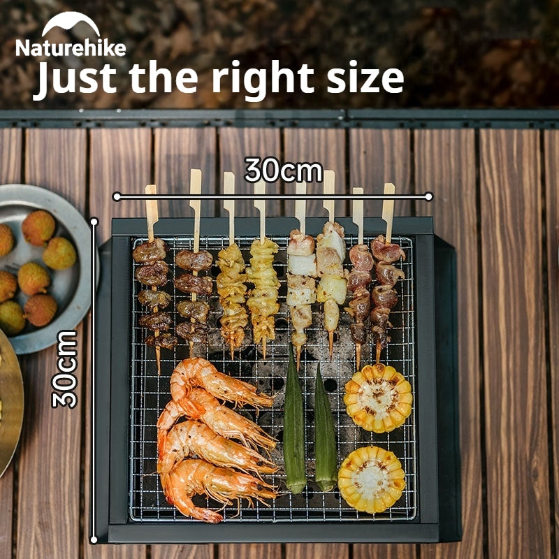 Naturehike Folding Charcoal Grill Outdoor Portable 1-2 Persons BBQ Desk Tabletop Stove Furnance Camping Picnic Barbecue Burner Cooking Grill Stand