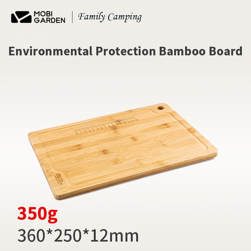 MOBI GARDEN Bamboo Cutting Board Portable Lightweight Multifunctional Solid Wood 12cm Thick Field Kitchen Outdoor Picnic Kitchenware Accessories