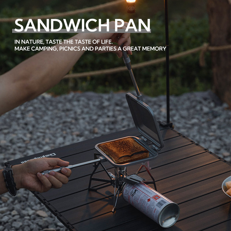 CAMPINGMOON TT-1315 Sandwich Frying Toaster Pan Bread Toast Equipment Aluminum Stainless Steel Split Detachable Non-Stick Double Sided Grill Pan