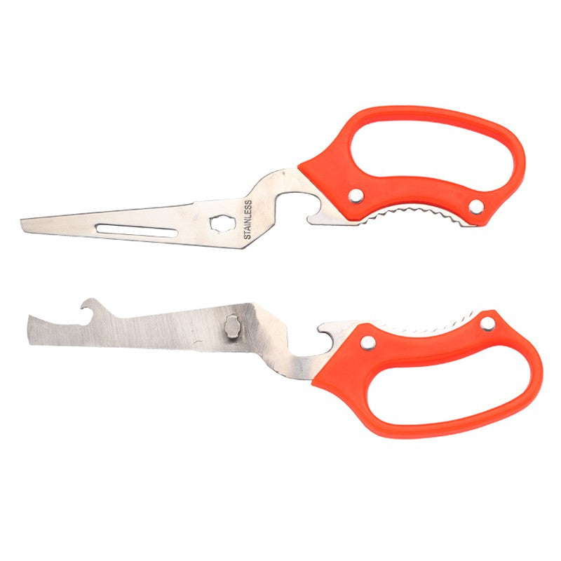 CAMPINGMOON Camping Kitchen Scissors Portable Lightweight Multi Functional Detachable Scissor Knife Bottle Can Opener Nut Cracker Fruit Peeler