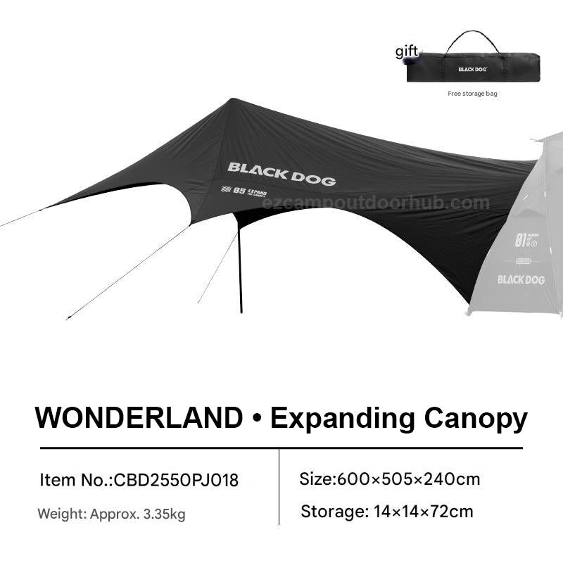 Blackdog WONDERLAND Series Modular Dome Tent Geodesic Style Tactical Black Multiple Setup Large Space Unlimited Connection Outdoor Camping Tent Rainproof