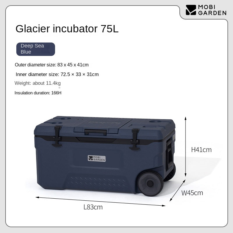 Mobi Garden GLACIER Incubator Cooler Series Multipurpose Storage Box 16/25/36/50/75L Capacities Up To 120H Hot & Cold Insulated Preservation Rotomolded Ice Drink Bucket