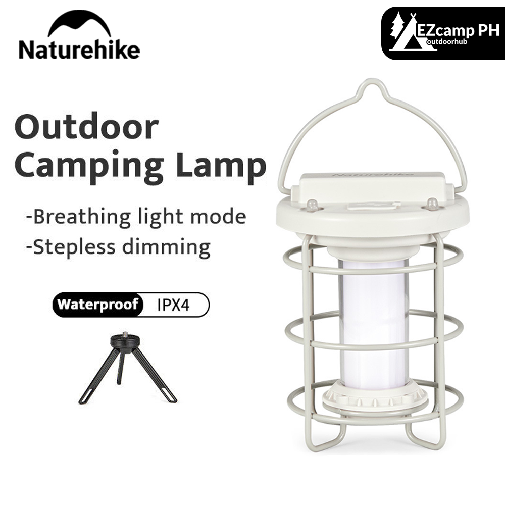 Naturehike Outdoor Camping LED Lantern Stepless Dimming Atmosphere Light Ambient Lighting Portable Hanging Tent Lamp IPX4 Waterproof USB Charging With Tripod Nature Hike