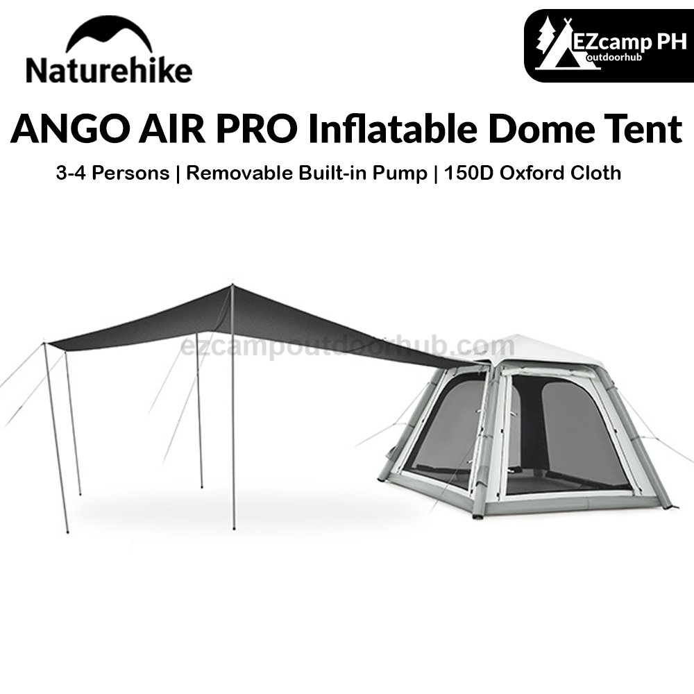Naturehike ANGO AIR PRO Inflatable Dome Style Tent Portable 3-4 Persons Fast Build With Extended Canopy Removable Built-in Electric Air Pump Waterproof