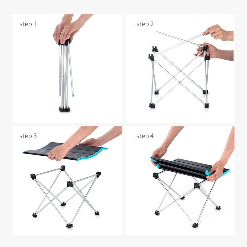 Naturehike FT08 Ultralight Camping Table Portable Folding Outdoor Aluminum Mini Small Large Foldable Camp Heavy Duty Hiking Backpacking Table