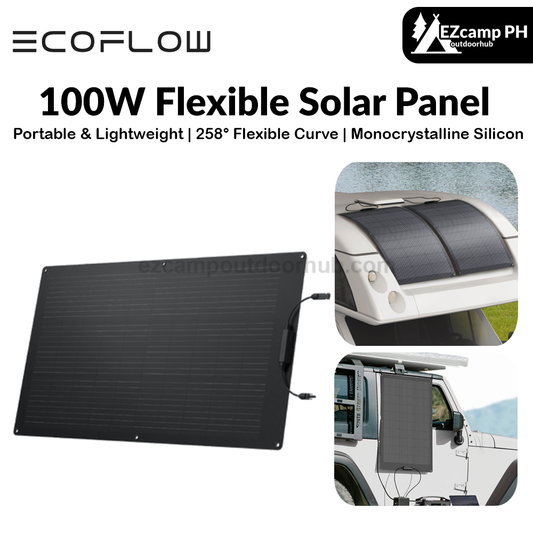 Ecoflow 100W Flexible Solar Panel Portable Lightweight IP68 Weatherproof Fast Charging With High Solar Conversion Monocrystalline Silicon Solar Panel