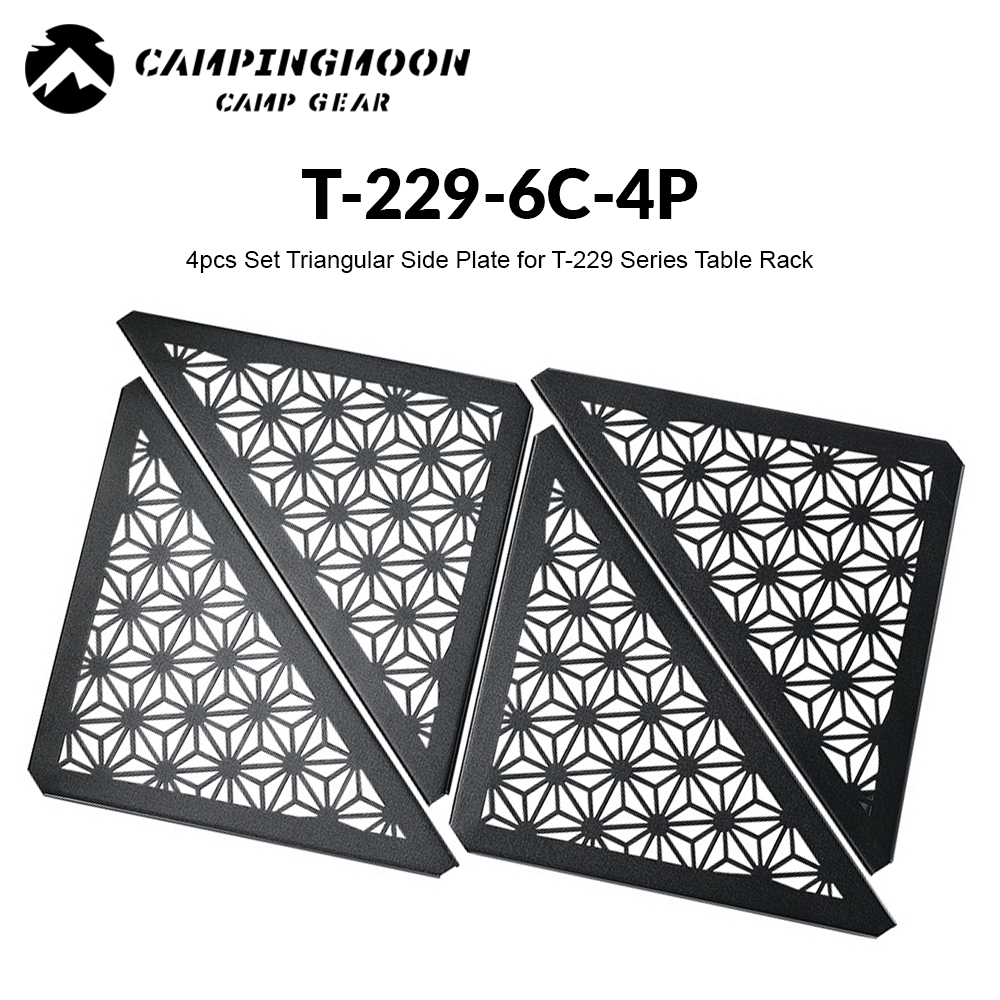 Campingmoon T-229 Series Stackable Floor Rack Outdoor Camping Connecting Multifunctional Steel Black Portable Folding Layered Table Shelf Hiking Picnic Travel Heavy Duty Original Camping Moon