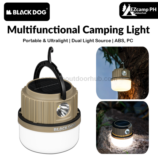 Blackdog Multifunctional Camping Light Portable Ultralight Rechargeable Atmosphere Hanging Lamp Solar Powered & Type-C Charging Emergency Lantern Outdoor