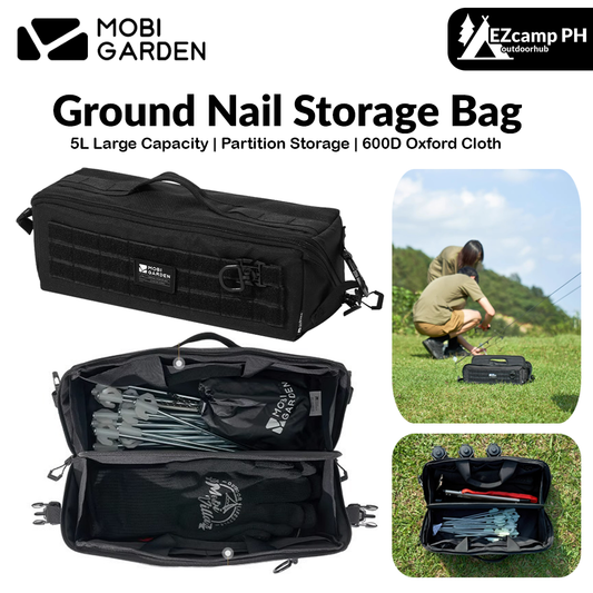 MOBI GARDEN Ground Nail Storage Bag Portable Multi-function 5L Large Space One Second Switch Four Layer Camping Outdoor Partition Box Wear-resistant