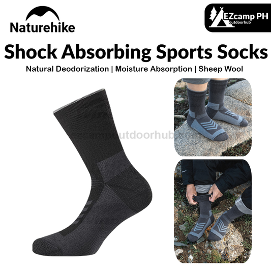Naturehike Shock Absorbing Sports Socks Portable Breathable Warm Sheep Wool Camping Hiking Trekking Cycling Women Men's Socks