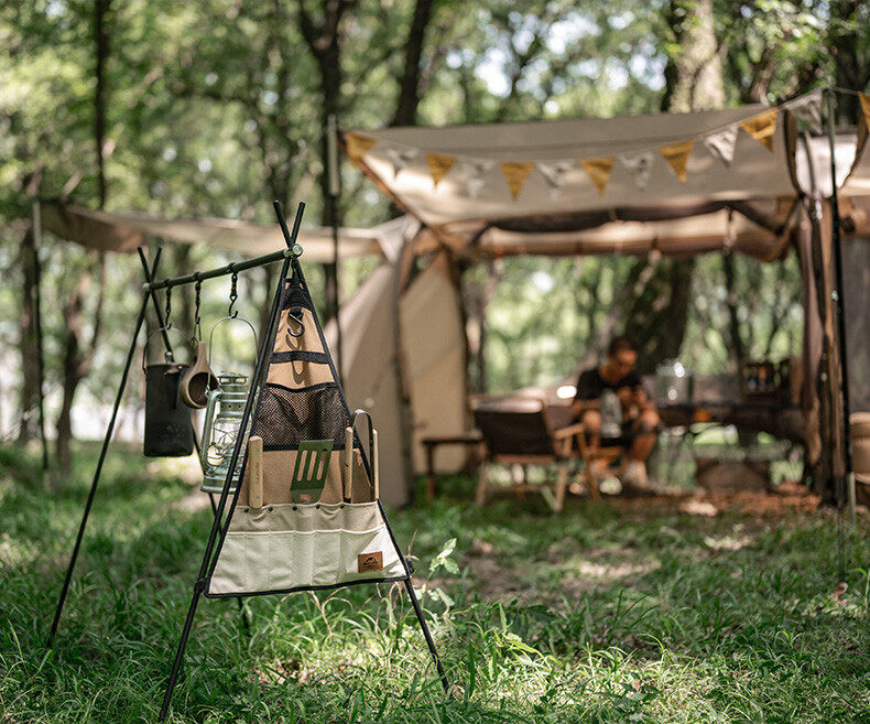 Naturehike Side Triangle Hanging Bag Multipurpose Storage Canvas Bag For Triangular Hanging Rack Shelf Small Large Multi Pocket Tableware Utensil Hang Shelves Add-on Accessories Organizer