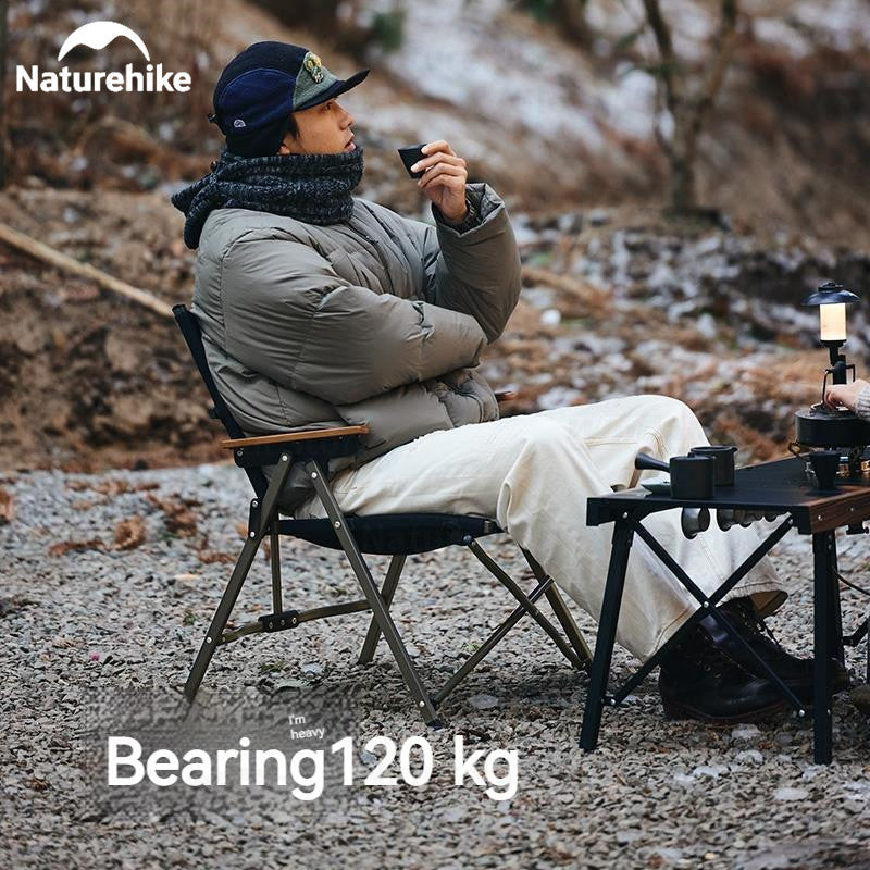 Naturehike Twilight L04 Quick Opening Folding Chair Leisure Wood Kermit Aluminum Alloy Chair Outdoor Integrated Durable Foldable Lightweight