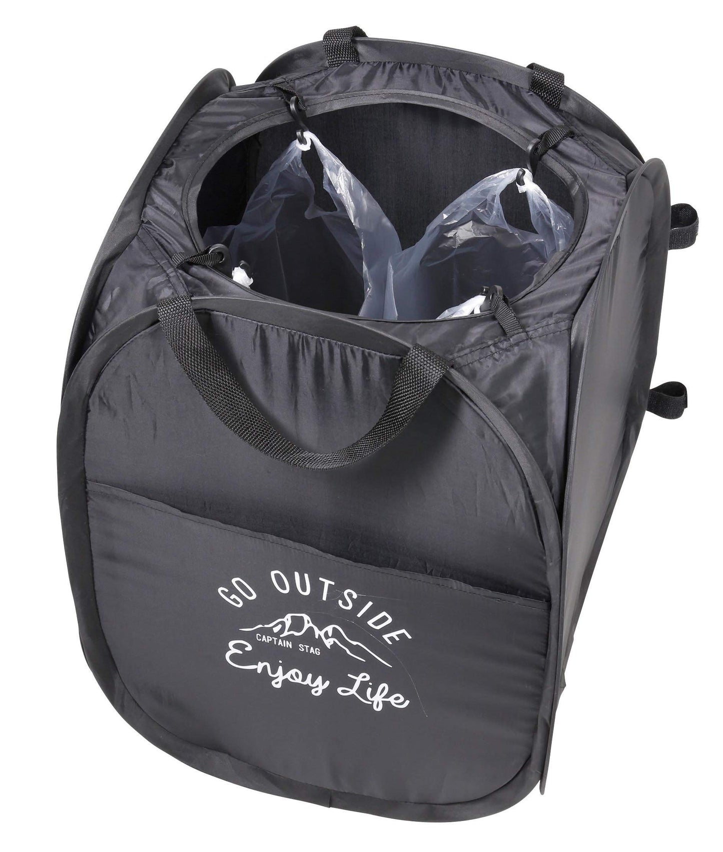 CAPTAIN STAG UM-1550/51 MONTE Pop-up Dustbin Portable Lightweight Folding Trash Garbage Bin Storage Container Box Outdoor Camping Polyester Fabric