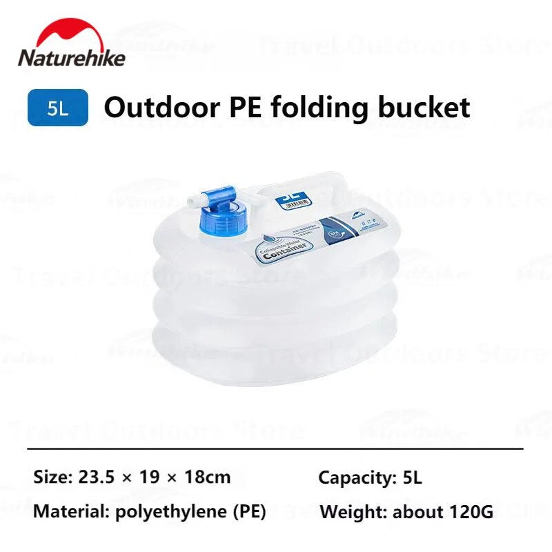 Naturehike 5L | 10L | 15L Outdoor Collapsible Drinking Water Container Camping Bucket Liquid Storage Portable PE Folding Hiking Picnic Foldable