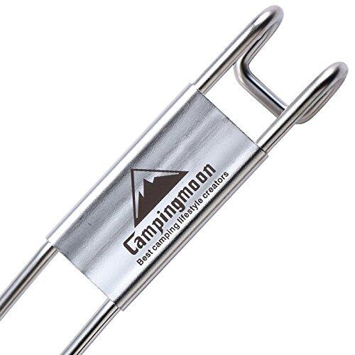 CAMPINGMOON S200 Portable Stainless Steel BBQ Grill Grate Lifter Rust Resistant Barbecue Oudoor Cooking Grid Lifter Gripper Special Pick Grill Clip