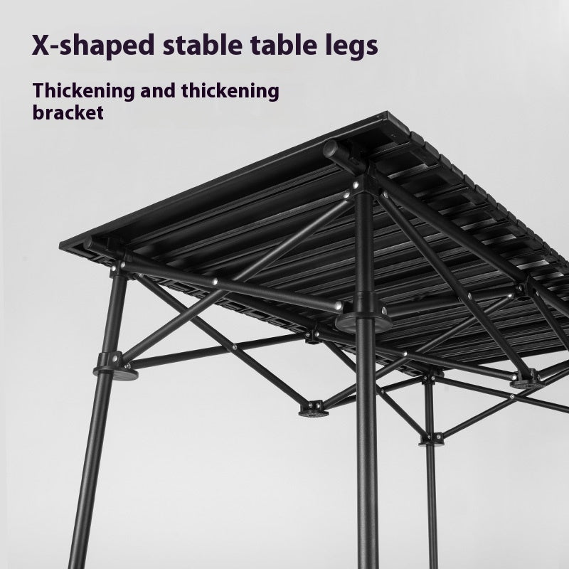 Blackdog Table And Chair Set Outdoor Portable Foldable Egg Roll Folding Table Chairs Combination Load Bearing 80kg X-Type Solid Structure Camping Oxford Cloth