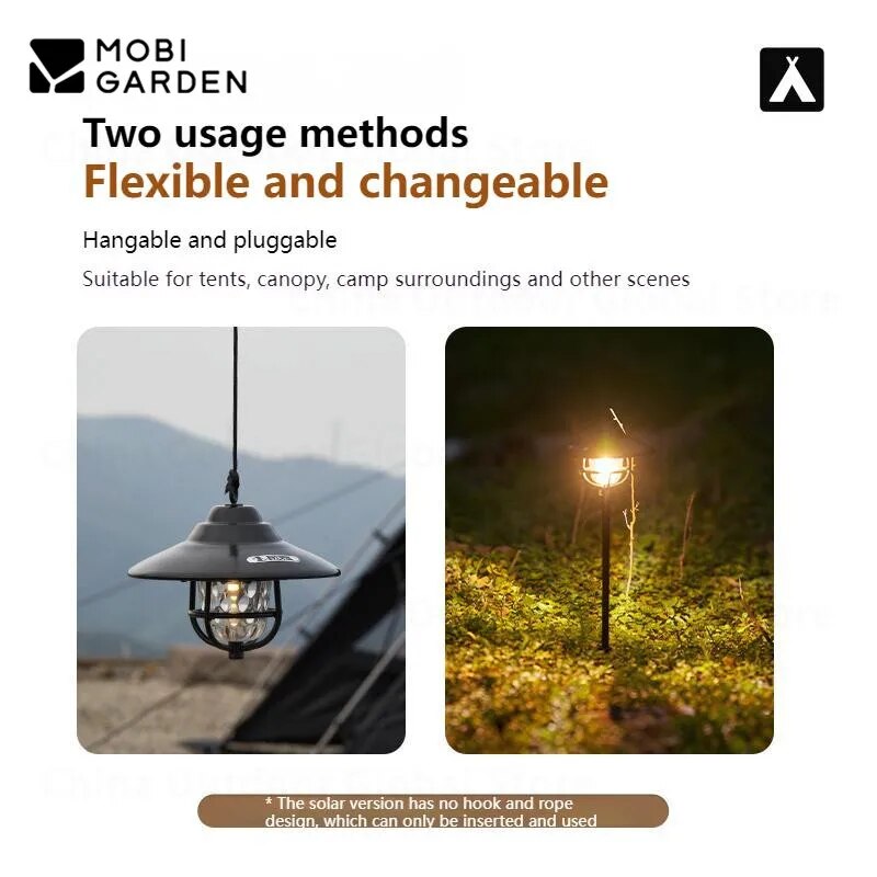 MOBI GARDEN Star Wish Ground Plug Lamp Atmosphere light Ultralight Portable Camping LED Light Outdoor IPX4 Waterproof Hanging Pendant Light Accessories Heavy Duty Original MobiGarden