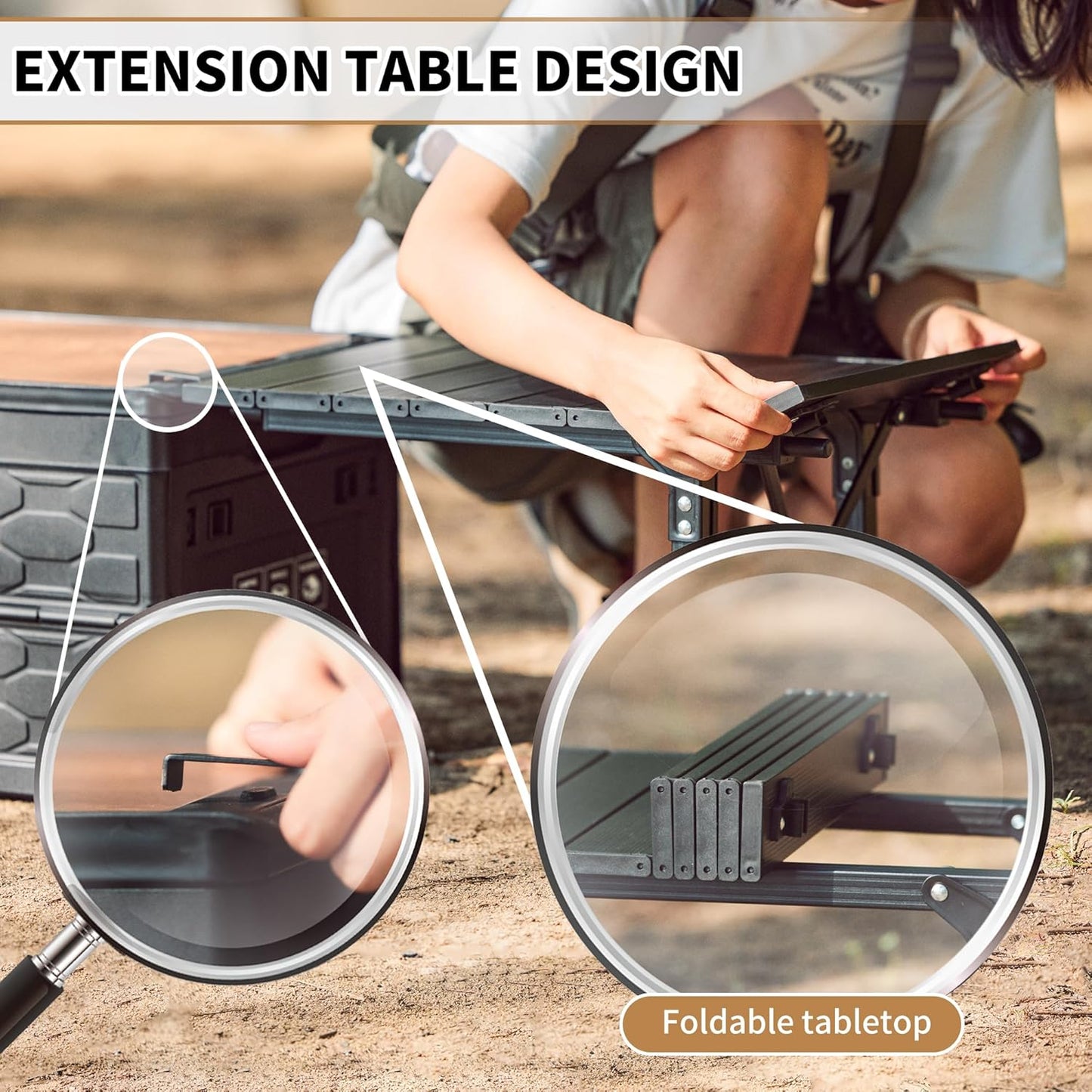 Naturehike LISAPACE Storage Box Plus Table Portable Lightweight Multifunctional 50L Capacity Folding Table Storage Box Desk Wood Top Lid Outdoor