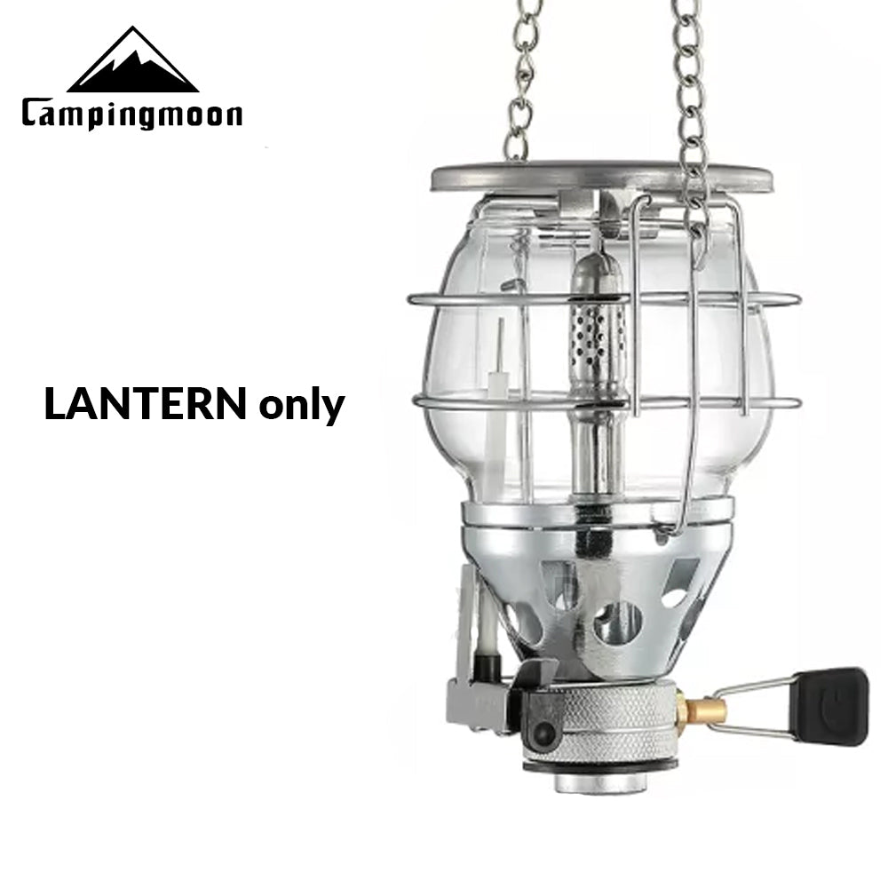 CAMPINGMOON T-4 Hanging Single Mantle Gas Butane Atmosphere Light Lantern Lamp For Screw Type Isobutane Fuel Pole Hang Light Electric Ignition Igniter