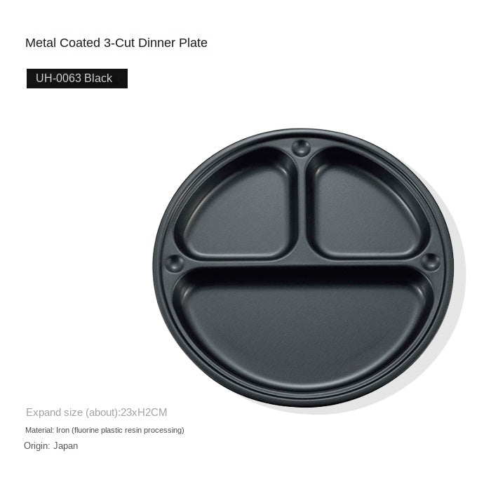 CAPTAIN STAG Metallic Black Coat Tableware Portable Lightweight Dish Plate Bowl Utensil Outdoor Camping Cooking Equipment Made in Japan