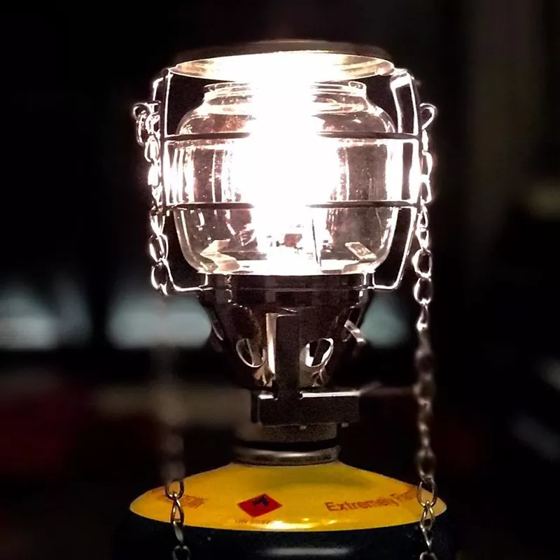 CAMPINGMOON T-4 Hanging Single Mantle Gas Butane Atmosphere Light Lantern Lamp For Screw Type Isobutane Fuel Pole Hang Light Electric Ignition Igniter