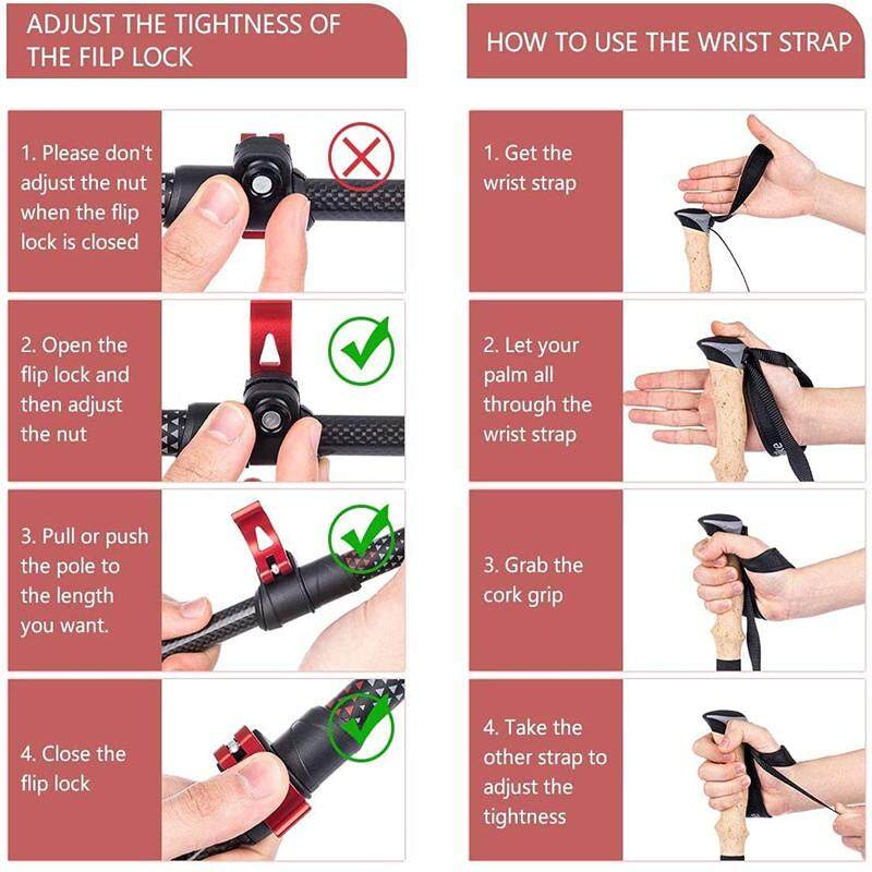 Naturehike FAR WIND Series Carbon Fiber Trekking Pole Telescopic Cork Handle Stick Trek Walking Light Weight Walk Rod Pole Men Woman Folding Equipment