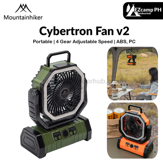 Mountainhiker Cybertron Fan v2 Portable Multipurpose Oscillating Fan Outdoor Camping 20000mAh Battery USB C Charging With Lamp Light Rugged With Remote