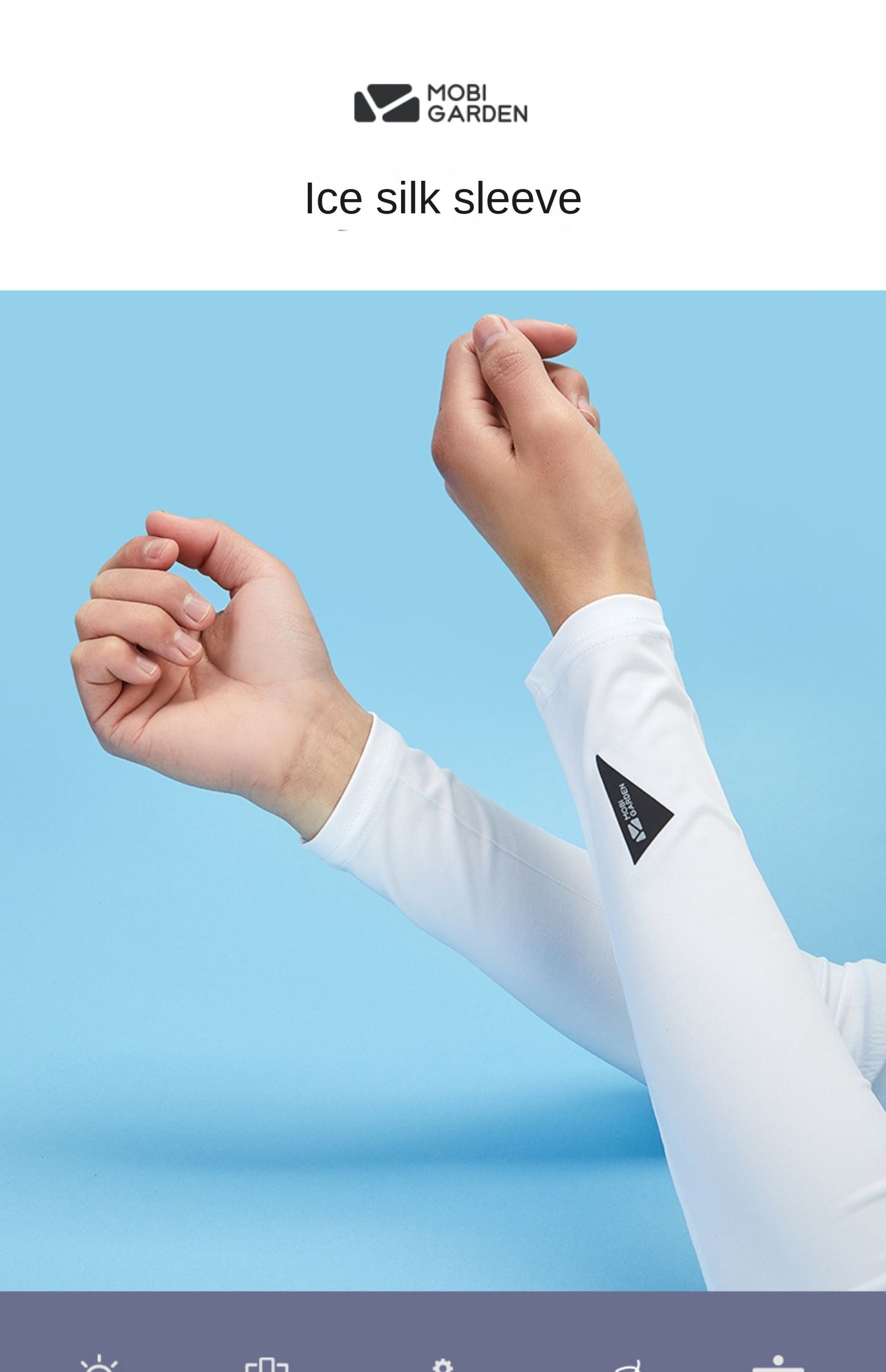 Mobi Garden Sport UV Ice Silk Sleeve Portable Ultralight Multi-Purpose Arm Sleeves Cool Feeling Sunscreen High Elasticity Gloves Straight Style
