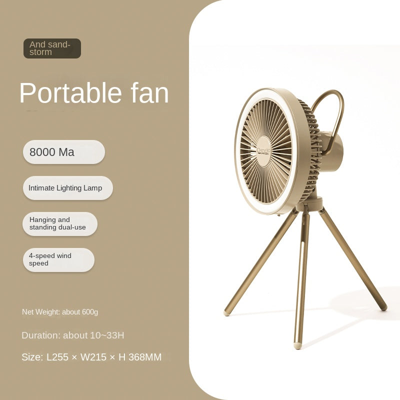 Mobi Garden F3 Portable Fan Ultralight Multipurpose Small Desktop Electric Ceiling Fan With Built-in Ring Light ABS Aluminum Alloy Camping Hiking