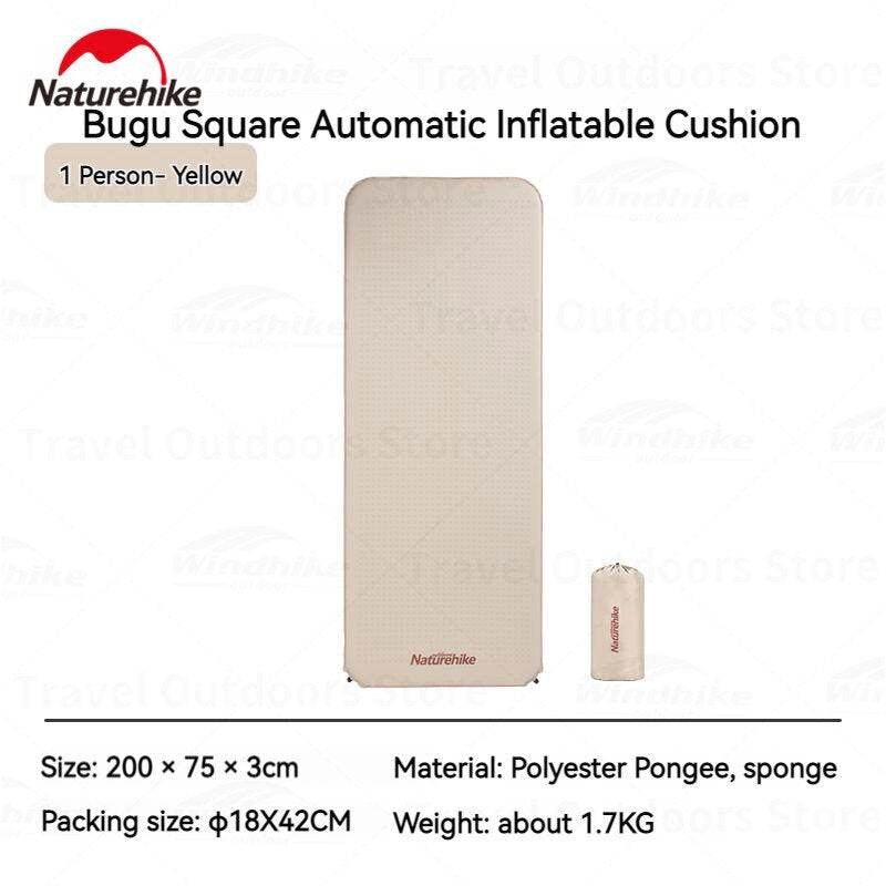 Naturehike Single | Double 1-2 Person Outdoor Self Inflating Sleeping Mattress Pad Mat Comfortable Automatic Air Inflatable Roll Foam Tent Bed
