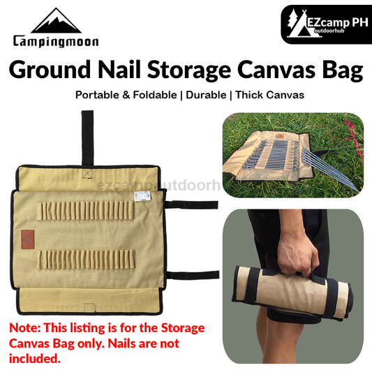 Campingmoon Ground Nail Storage Canvas Bag Portable Foldable Peg Stakes Hammer Ground Nail Bag Durable Easy To Carry Outdoor Camping B-135 B126