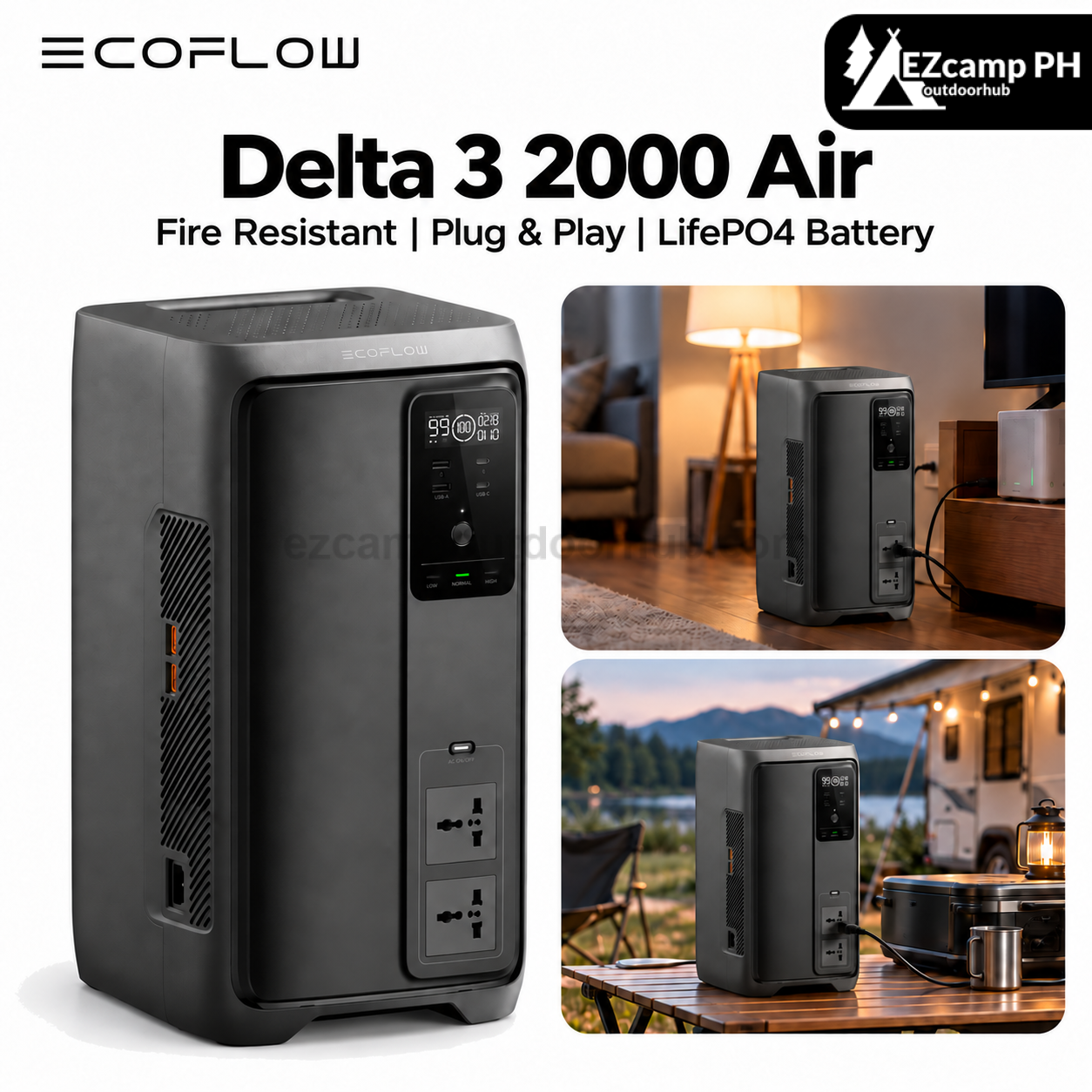 EcoFlow Delta 3 2000 Air Portable Power Station for Camping Home