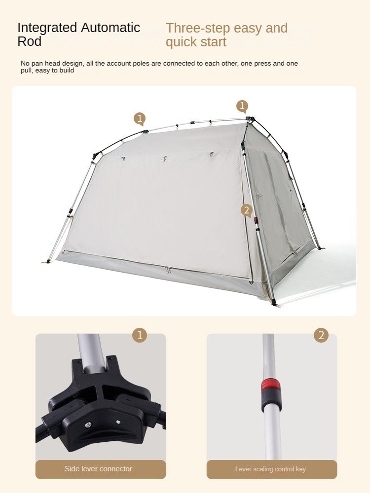 Mobi Garden HOLIDAY Series 5.0 Fast Automatic Cabin Style Tent for 3-4 Person Waterproof Silver Coated Sunscreen Quick Open Outdoor Camping Tent Mobigarden village 5 Mountain Residence